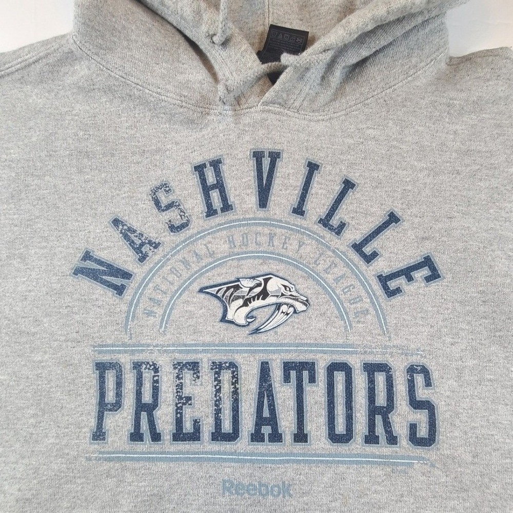 Reebok Nashville Predators‎ NHL Hoodie Mens Large Gray Pullover Hockey Team NHL